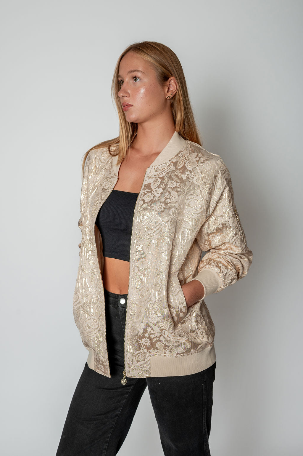 Soft Gold Oversized Bomber Jacket – MB by Marta Buzolić